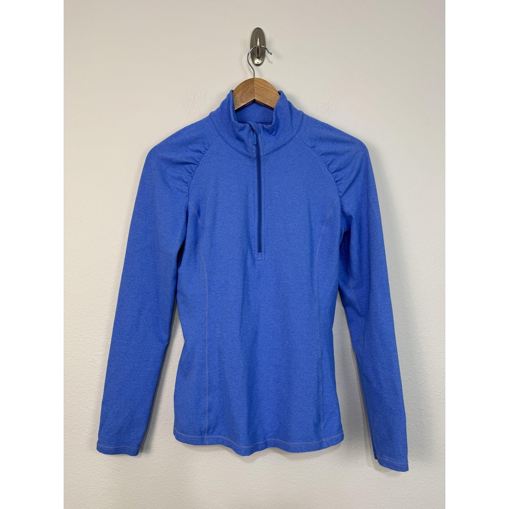 Lilly Pulitzer Luxletic Shirt Women's Medium Blue 1/4 Zip Long Sleeve Sporty